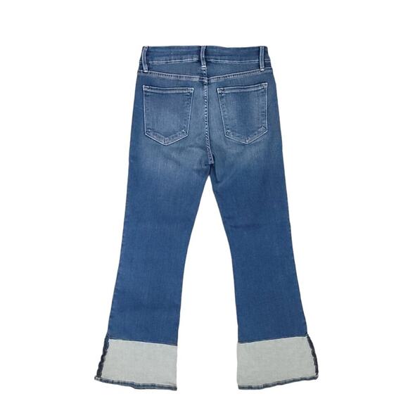 FRAME Denim Jeans Le Crop Mini Boot Reverse Overlock Cuff in Clifton - Picture 6 of 13